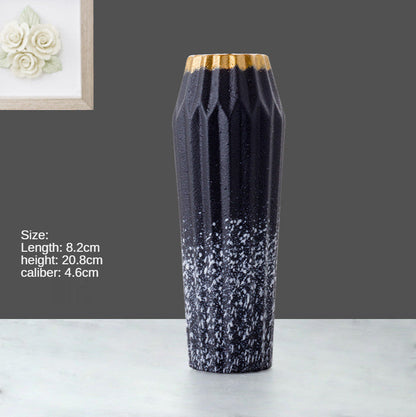 Creative Hydroponic Container Dry Flower Frosted Ceramic Vase Living Room Decoration