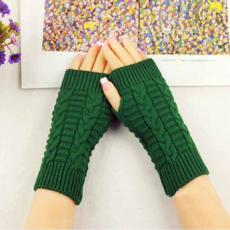 Guantes populares cálidos sin dedos de invierno para mujer