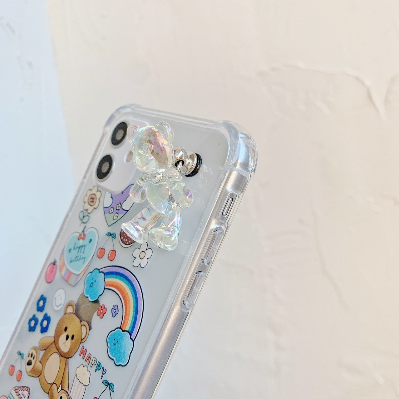 Bear Chain Protective Phone Case with Lanyard