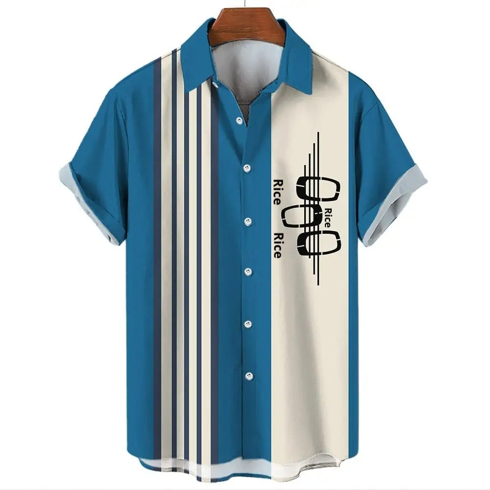 Men's Hawaiian Shirt Casual Button Short Sleeve