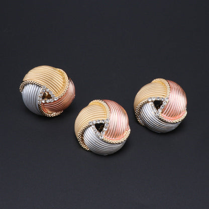 Three-color earrings, necklaces and bracelets set