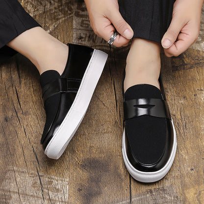 Thick-Sole Casual Leather Shoes – Wedge Heel, 3 Colors