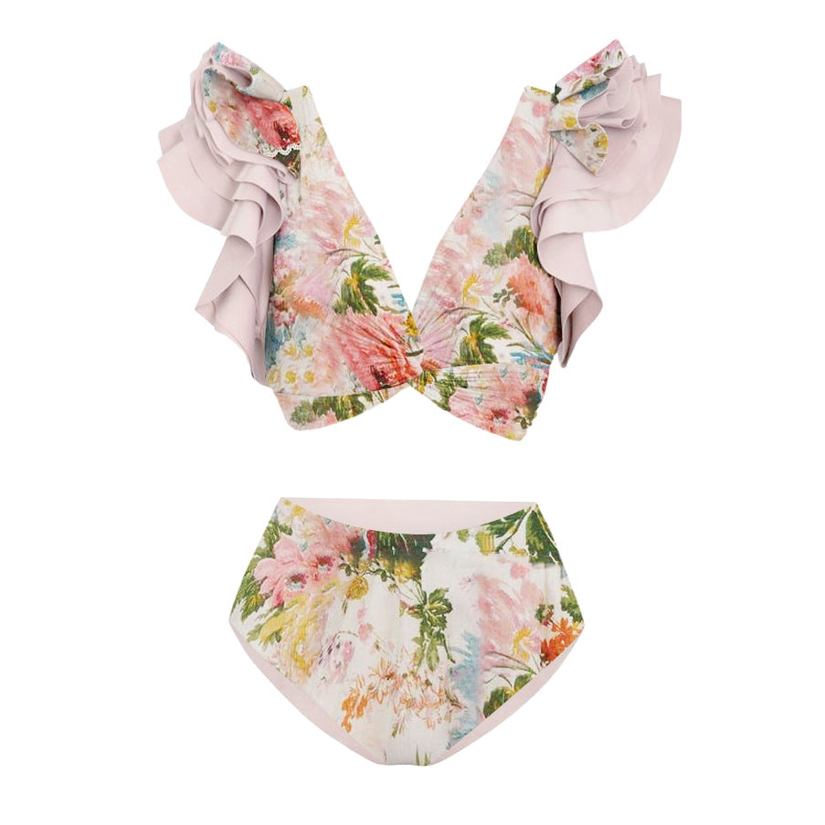 2024 Women's Sexy One-Shoulder Bikini Set with Embellishments