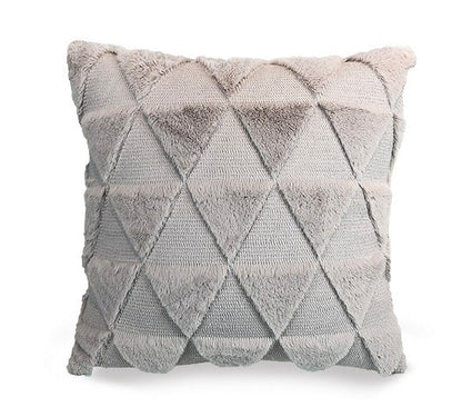 Plush Solid Color Sofa Pillowcase Living Room Cushion