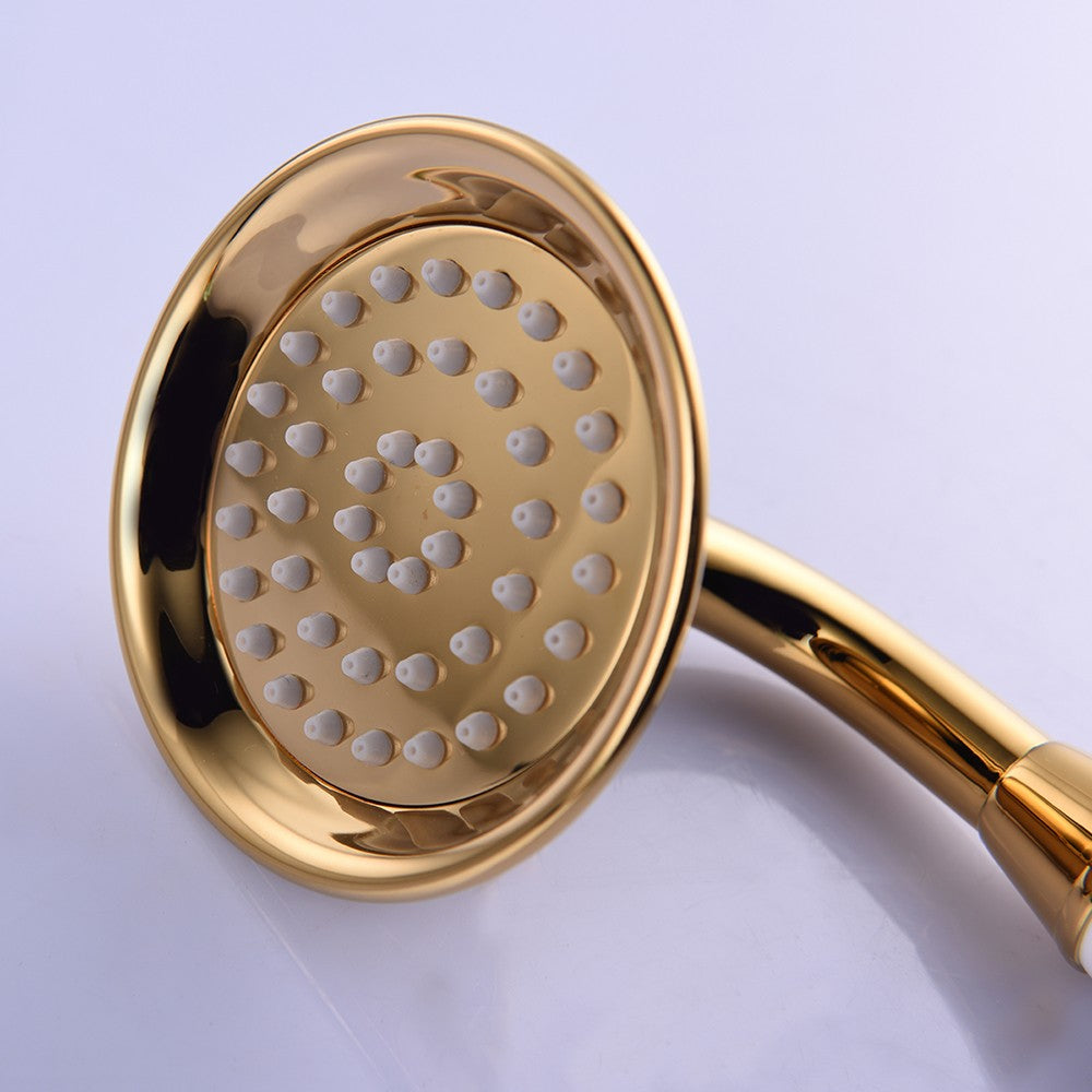 Rociador de teléfono de latón metálico con PVD de oro de envío gratuito que ahorra agua, pulverizador de ducha de mano