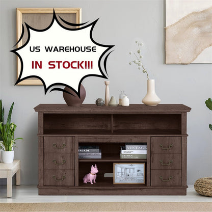 Well-designed TV Cabinet Vintage Home Living Room Wood TV Stand For TVs Modern Entertainment Center Farmhouse TV Storage Cabinet