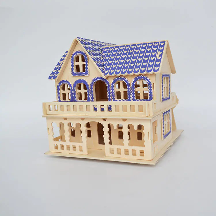 Puzzle 3D en bois - Modèle de maison (Villa Égéenne)