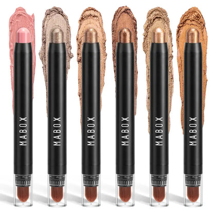 Metallic Eyeshadow Stick Set - 6 Creamy Pencils