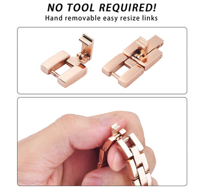Beautiful Alloy Metal Bling Band for Apple Watch with Butterflies, Rose Gold