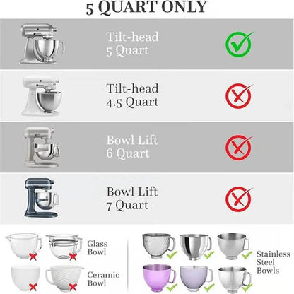 Silicone Bowl Liners and Lids for Kitchen Aid Tilt-Head Mixers