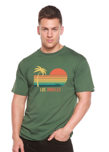 T-shirt graphique unisexe à manches courtes en viscose de bambou/coton biologique de Los Angeles