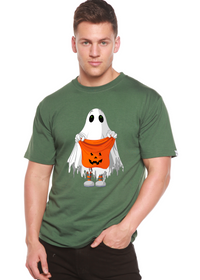 Camiseta Gráfica de Manga Corta para Hombre "Boo Halloween" de Viscosa de Bambú/Algodón Orgánico