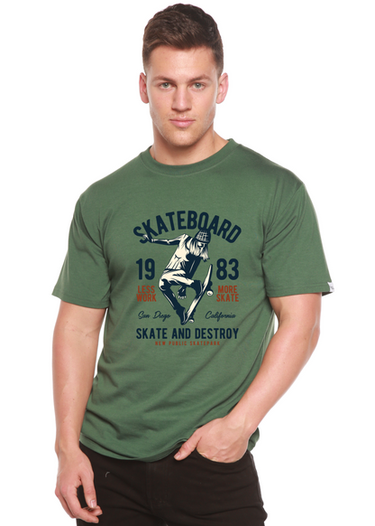 T-shirt graphique à manches courtes en bambou viscose/coton biologique pour homme, motif « Skateboard 1983 »