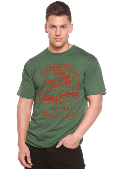 T-shirt à manches courtes en bambou-viscose et coton biologique pour homme avec motif « Voitures de course légendaires »