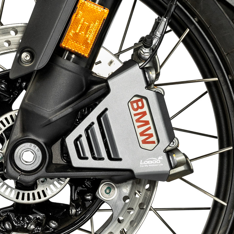 LOBOO Brake Caliper Guard for BMW R1300GS / R1300GS Adventure – CNC Aluminum, Titanium Gray Anodized Finish