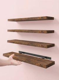Lot de 4 étagères flottantes – Étagères murales de 40 cm avec supports invisibles