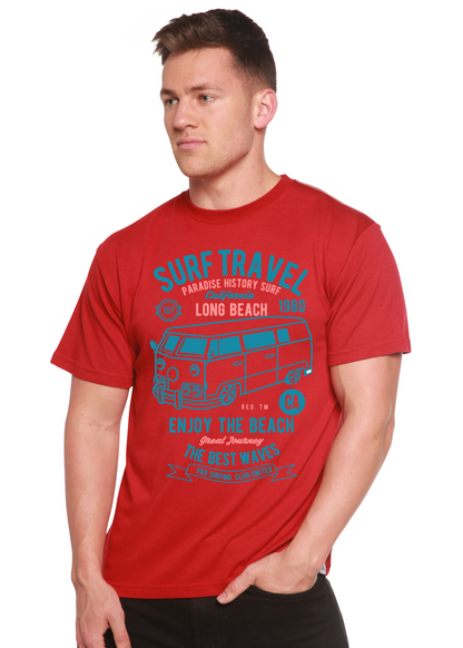 T-shirt graphique à manches courtes en bambou viscose/coton bio Surf Travel Spun Bamboo® pour homme