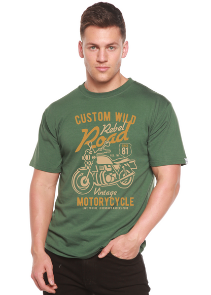 T-shirt graphique à manches courtes Custom Wild pour homme en bambou, viscose et coton biologique