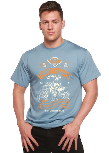 T-shirt graphique à manches courtes en viscose de bambou/coton biologique pour hommes Motocross Champions