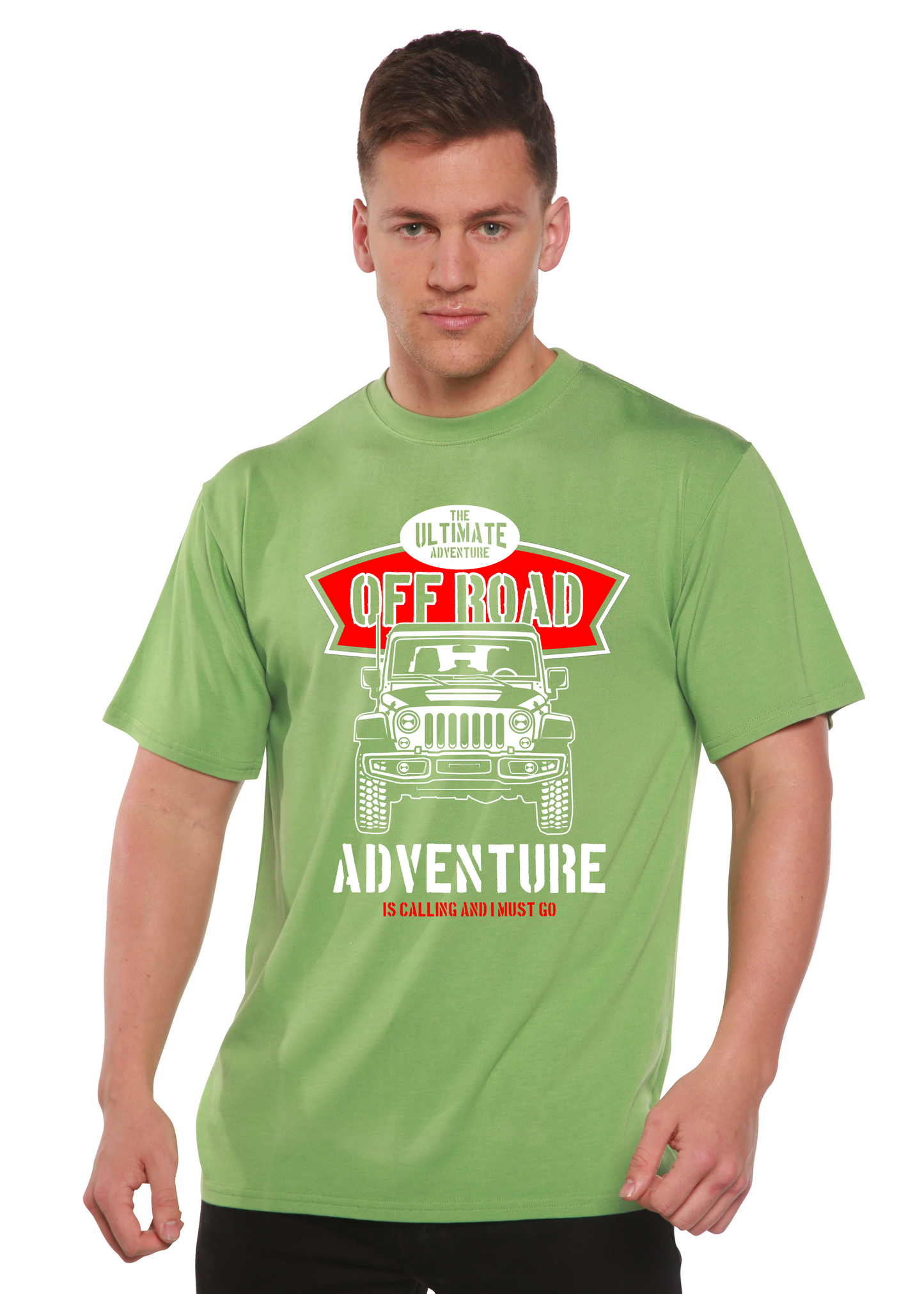 T-shirt graphique Off Road Spun Bamboo® à manches courtes en viscose de bambou/coton biologique pour homme