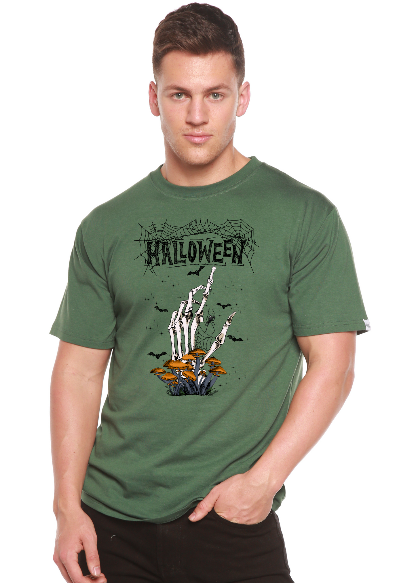 Camiseta gráfica de manga corta de bambú/viscosa y algodón orgánico para hombre - Halloween