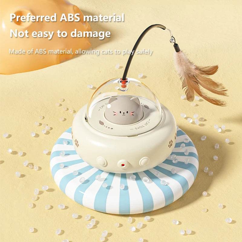 Smart Hover Cat Teaser Automatic Feather Spinner Toy