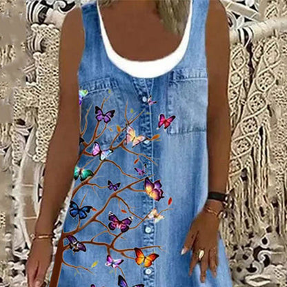 Plus Size Women's Skirt Summer Blue Dress
