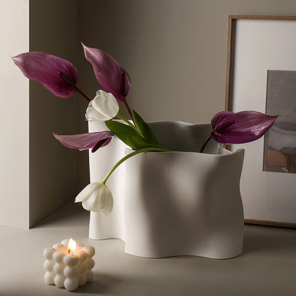Ceramic Silver Vase Electroplating Light Luxury Flower