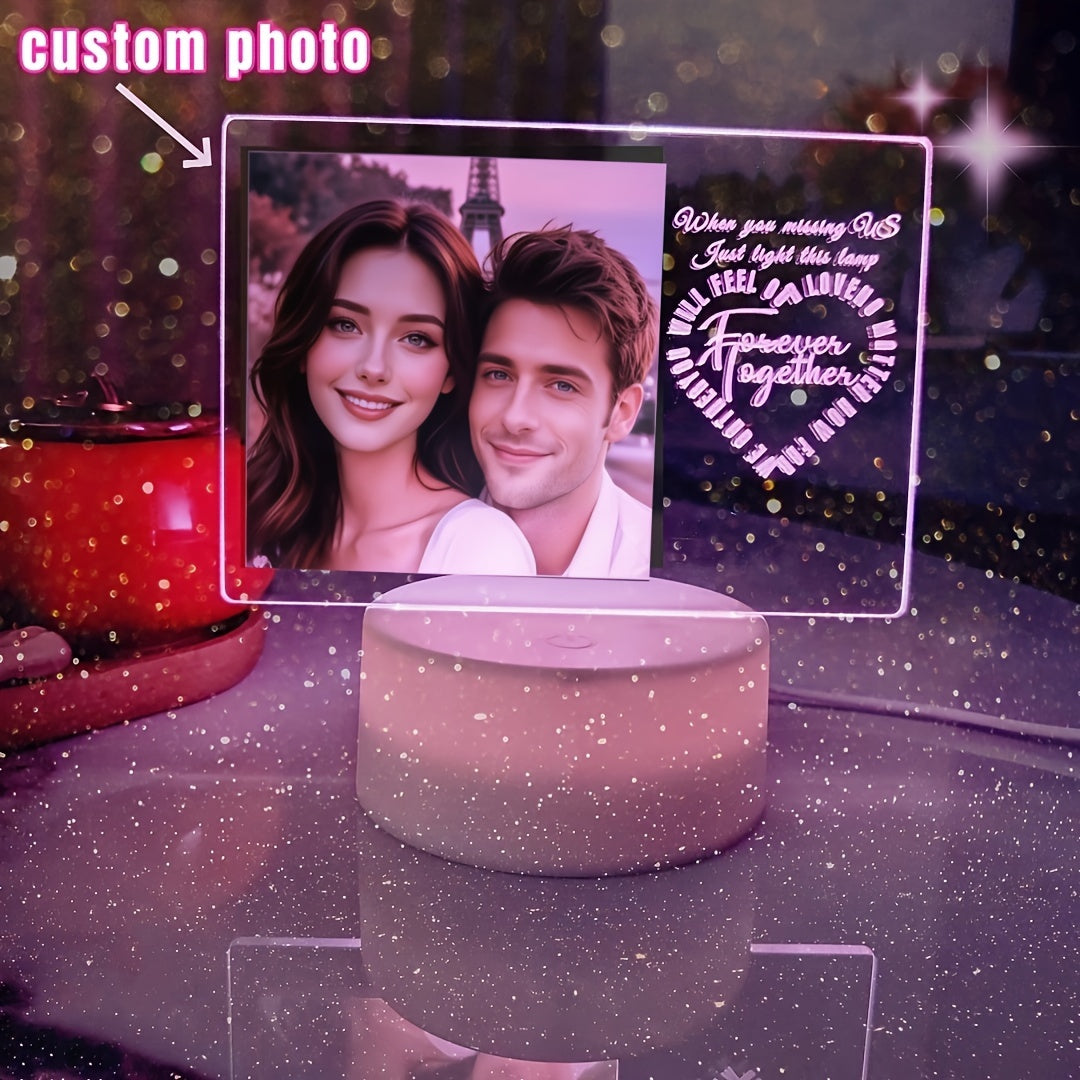 Veilleuse LED photo personnalisée – Lampe de table personnalisée, cadeau pour petite amie ou femmes