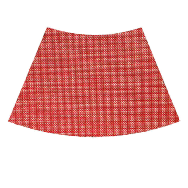 Mantel individual de PVC con forma de abanico para mesa redonda, con aislamiento térmico