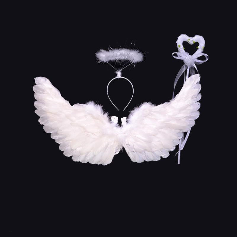 Ailes Accessoires Fleur Fille Robe De Fête Halloween Noël Spectacle Ailes en Plumes