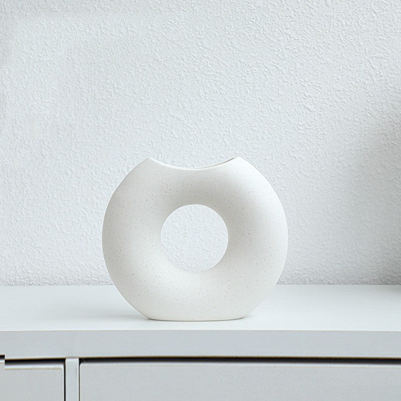 Vase en céramique style nordique, forme demi-cercle, créatif
