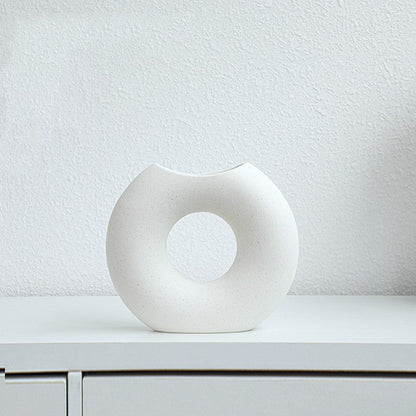 Vase en céramique style nordique, forme demi-cercle, créatif