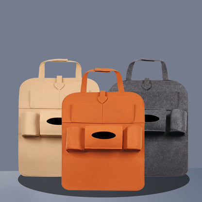 Bolsa de almacenamiento para coche, de fieltro, para la parte trasera del asiento, larga y grande