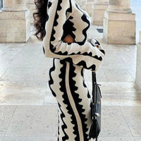 Women's Wave Fashion Wave Pattern One Step Dress