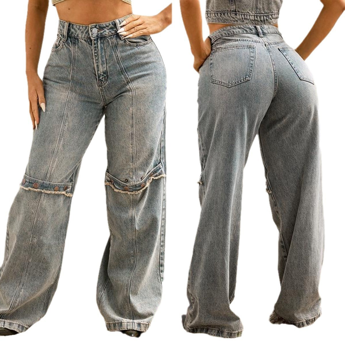Y2K Baggy Wide Leg Jeans – Women’s Vintage Denim Pants