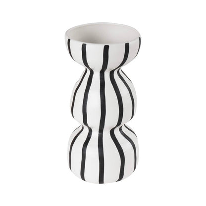 Original Hand-painted Vase Ceramic Black And White Handmade
