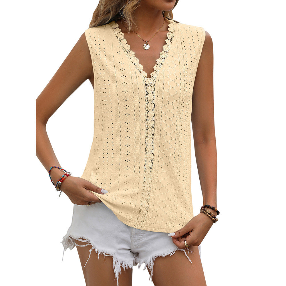Women's Lace V-Neck Hollow Vest
