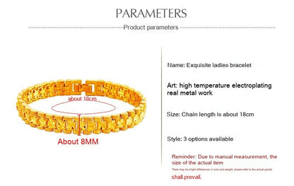 Luxury Thick Placer Gold Bracelet