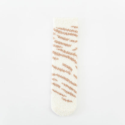 Coral Velvet Warm Sleeping Towel Socks