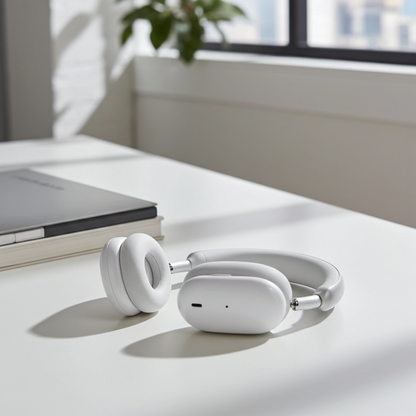 Wireless Over-Ear Headphones with Active Noise Cancelling and Built-In Microphone