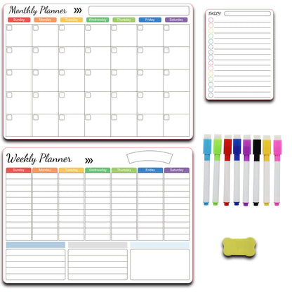 Calendar Magnetic White-board Wall Sticker Learning Schedule Refridgerator Magnets Message Board