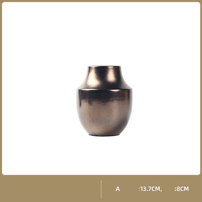 Modern And Simple Golden Ceramic Vase Ornaments Nordic Net Red Creative