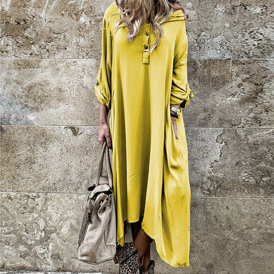Robe à Capuche Boho à Manches Longues Grande Taille pour Femme
