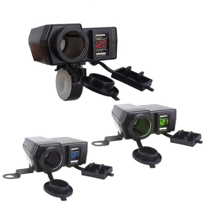 Accessoires de Modification pour Moto, Scooter, Voiture, Allumage de Cigarette, Double Port USB, Chargeur de Voiture Modifié avec Fil 42A