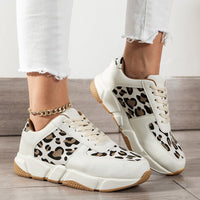 Leopard Sneakers Women White Shoes
