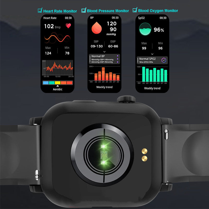 Montre intelligente sportive Bluetooth avec suivi de la pression artérielle et de l'oxygène sanguin