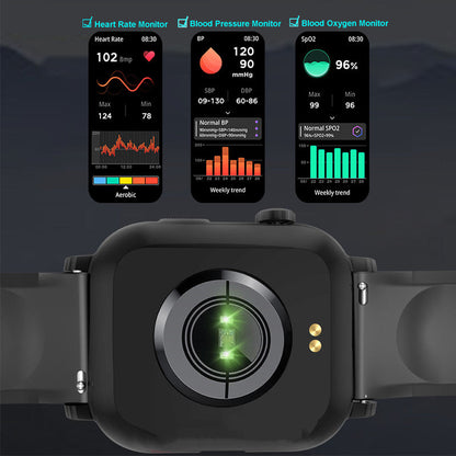 Montre intelligente sportive Bluetooth avec suivi de la pression artérielle et de l'oxygène sanguin