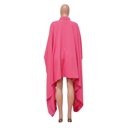 Plus Size Blouse Irregular Batwing Sleeve Dress