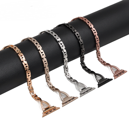 X-Shape Stainless Steel Apple Watch Band – Luxury Metal Strap for All Series